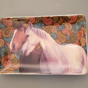 Cracker Barrel Country Style Horses Trinket Dish New Without Tags